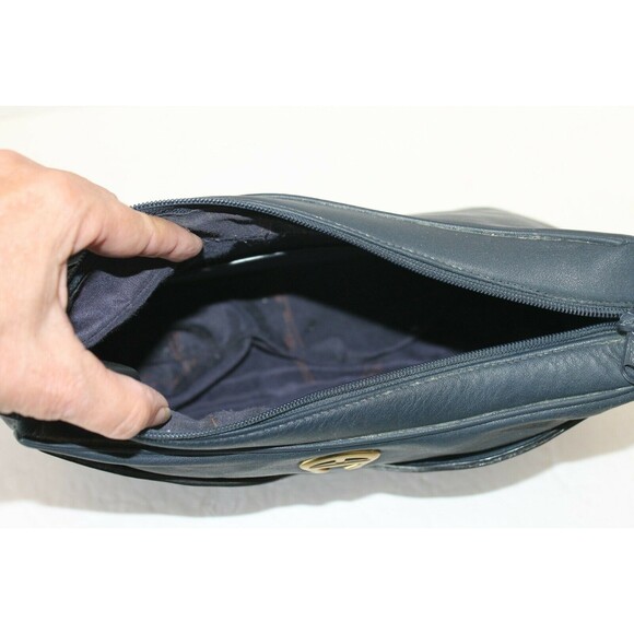 Etienne Aigner Shoulder Bag Vintage Black Leather Purse Double Compartments - Picture 9 of 9